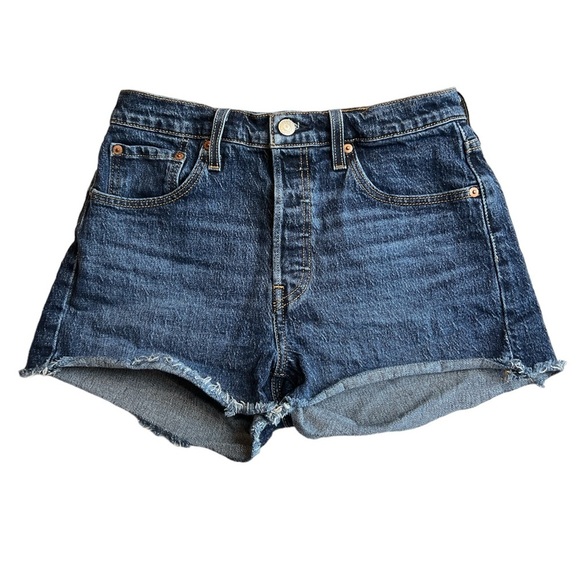 Levi’s 501 butterfly high waist Raw hem denim Jean shorts size 28 New - Picture 1 of 10